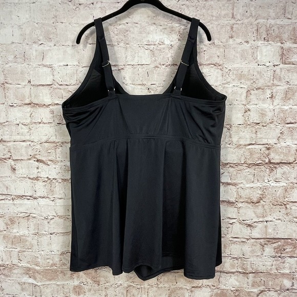 NWT Swimsuits for All Plus Size 46G Black Tankini Top Only - Picture 5 of 11